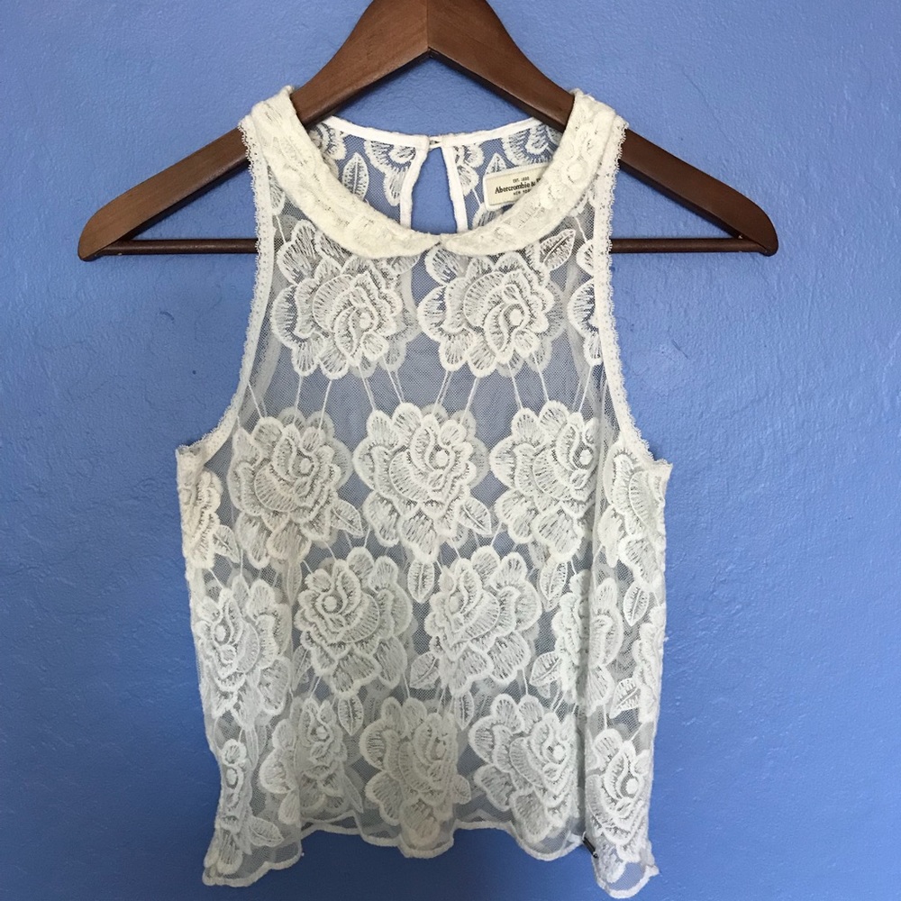 Abercrombie and Fitch Lace Collared Tank Top, XS.